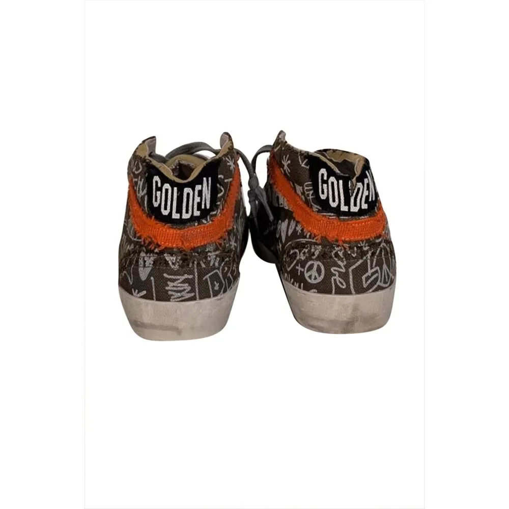 Golden Goose - Olive w/ White Graffiti Print 